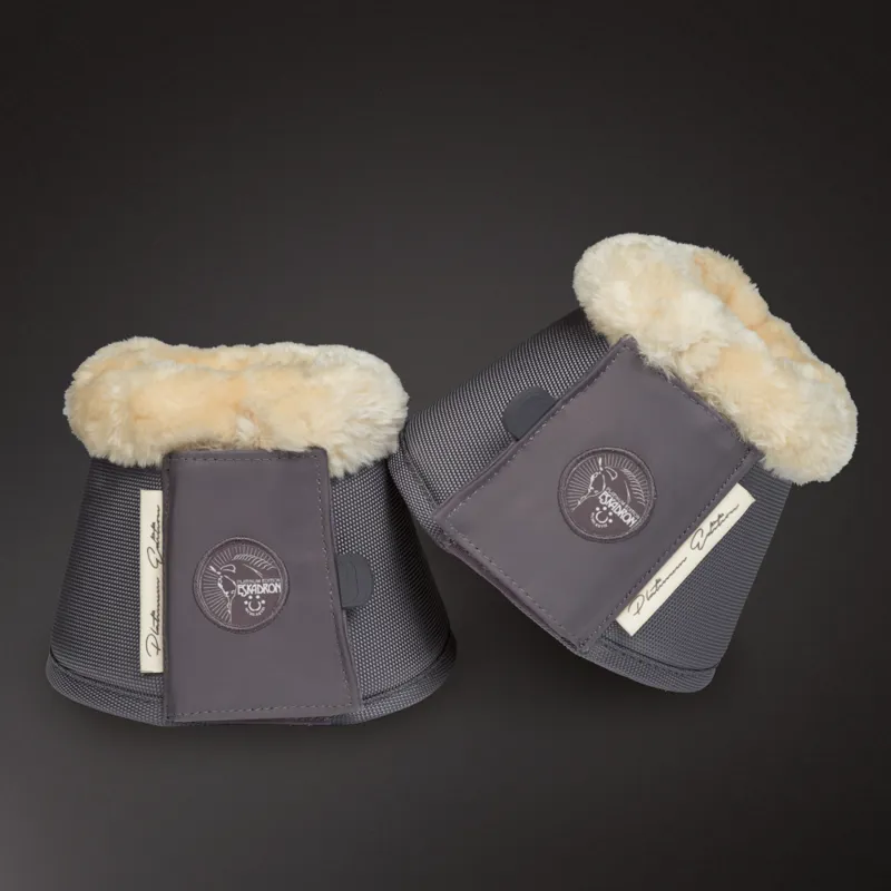 Eskadron Platinum Faux Fur Bell Boots - Violet Grey